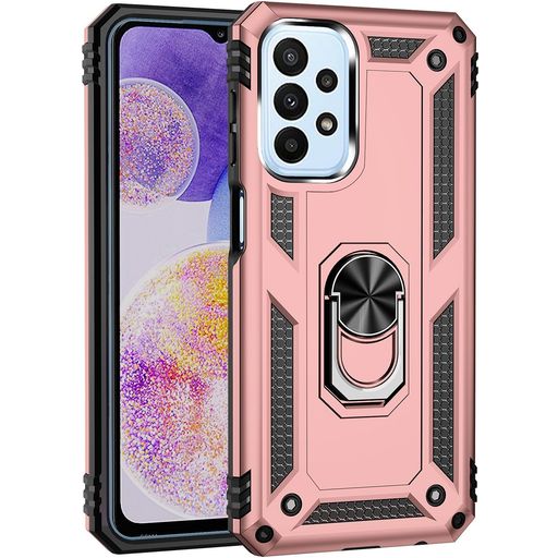 Mobigear Armor Ring Samsung Galaxy A23 Hülle Hardcase Backcover Stoßfest mit Ringhalter - Roségold