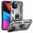 Mobigear Armor Ring iPhone 14 Pro Max Hülle Hardcase Backcover Stoßfest mit Ringhalter - Silber