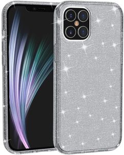 Mobigear Glitter iPhone 12 Pro Hülle Hardcase Backcover - Grau