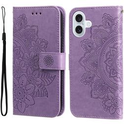 Mobigear Flowers iPhone 17 Hülle Klapphülle Geldbörse - Lila