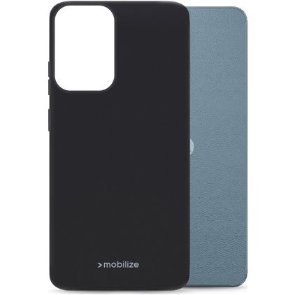 Mobilize Rubber Gelly Motorola Moto E15 Hülle Flexibles TPU Backcover - Schwarz