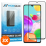 Mobigear Premium Samsung Galaxy A41 Panzerglas Gehärtetes Glas Displayschutz - Hüllenfreundlich - Schwarz (3er Pack)