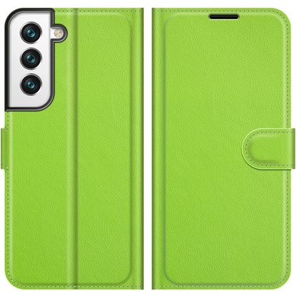 Mobigear Classic Samsung Galaxy S22 Hülle Klapphülle Geldbörse - Grün