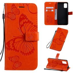 Mobigear Butterfly Samsung Galaxy A71 Klapphülle Portemonnaie - Orange