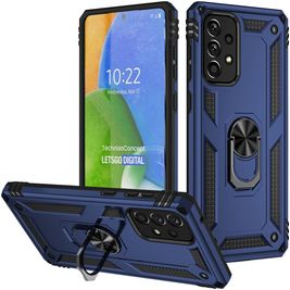 Mobigear Armor Ring Samsung Galaxy A73 Hülle Hardcase Backcover Stoßfest mit Ringhalter - Blau