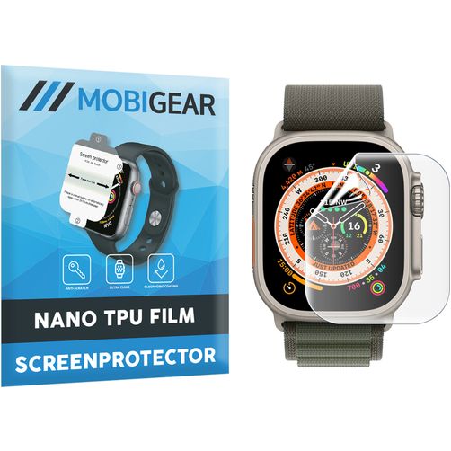 Mobigear Apple Watch Ultra - 49 mm Displayschutz Schutzfolie - Hüllenfreundlich - Schwarz
