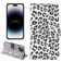 Mobigear Leopard iPhone 14 Pro Max Hülle Klapphülle Geldbörse - Weiß
