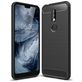 Mobigear Brushed Slim Nokia 7.1 Hülle Flexibles TPU Backcover - Schwarz
