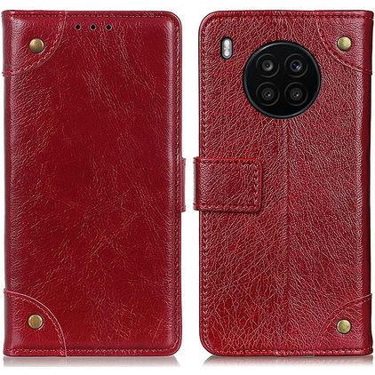 Mobigear Ranch HONOR 50 Lite Hülle Klapphülle Geldbörse - Weinrot
