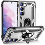 Mobigear Armor Ring Samsung Galaxy S23 Plus Hülle Hardcase Backcover Stoßfest mit Ringhalter - Silber