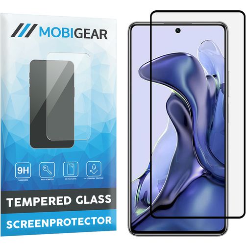 Mobigear Premium Xiaomi 11T Panzerglas Displayschutz - Hüllenfreundlich - Schwarz