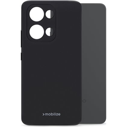 Mobilize Rubber Gelly OPPO Reno 13F Hülle Flexibles TPU Backcover - Schwarz