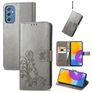 Mobigear Clover Samsung Galaxy M52 Hülle Klapphülle Geldbörse - Grau