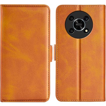 Mobigear Slim Magnet HONOR Magic 4 Lite Klapphülle Portemonnaie - Cognac