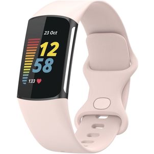 Mobigear Sport Dual Silikon Fitbit Charge 5 Armband Drückerschließe - Sand Pink
