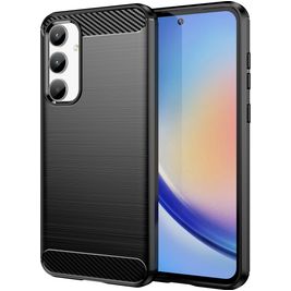 Mobigear Brushed Slim Samsung Galaxy A35 Hülle Flexibles TPU Backcover - Schwarz
