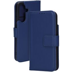 Mobiparts Samsung Galaxy A56 Hülle Echtes Leder Klapphülle Geldbörse - Blau
