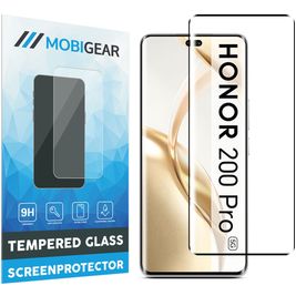 Mobigear Premium HONOR 200 Pro Panzerglas Gehärtetes Glas Displayschutz - Hüllenfreundlich - Schwarz