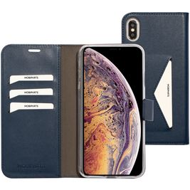 Mobiparts Classic Wallet iPhone XS Max Hülle Klapphülle Geldbörse - Blau