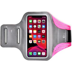 Mobigear Easy Fit Handyhalterung Joggen Samsung Galaxy A52s 5G Sporthülle Neopren Sportarmband - Pink
