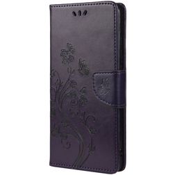 Mobigear Flowers Samsung Galaxy A23 Hülle Klapphülle Geldbörse - Lila