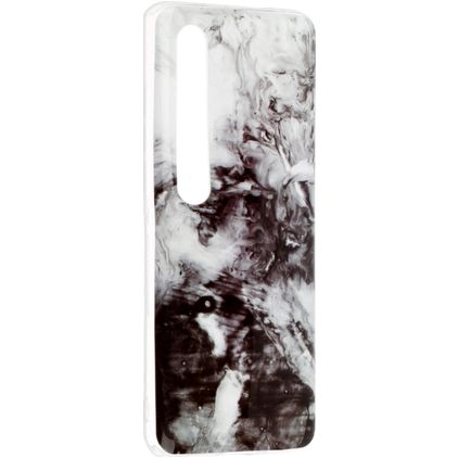 Mobigear Marble Xiaomi Mi 10 Hülle Flexibles TPU Backcover - Schwarz / Weiß