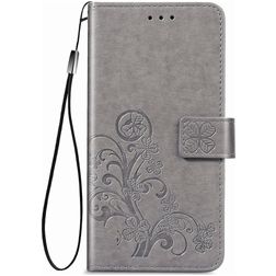 Mobigear Clover Samsung Galaxy M51 Hülle Klapphülle Geldbörse - Grau