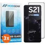 Mobigear Premium Samsung Galaxy S21 Panzerglas Gehärtetes Glas Displayschutz - Hüllenfreundlich - Schwarz (3er Pack)