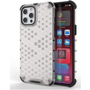 Mobigear Honeycomb iPhone 13 Hülle Hardcase Backcover Stoßfest - Weiß