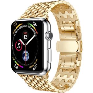 Mobigear Dragon Edelstahl Apple Watch Armband Faltschließe - 49/46/45/44 mm - Gold