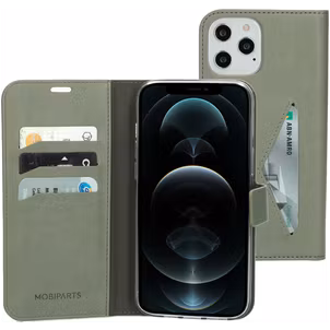 Mobiparts Classic Wallet iPhone 12 Pro Max Hülle Klapphülle Geldbörse - Stone Green