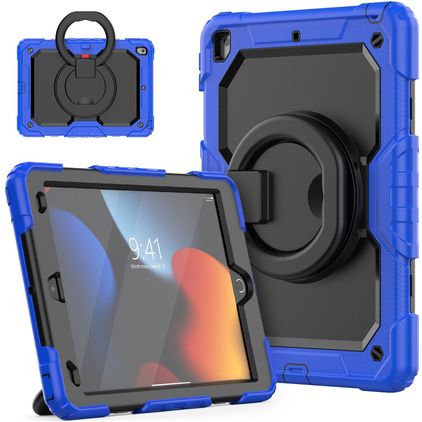 Mobigear RingGuard iPad 9 (2021) Hülle Kunststoff,Silikon Backcover + Ständer - Blau