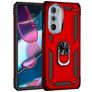 Mobigear Armor Ring Motorola Edge 30 Pro Hülle Hardcase Backcover Stoßfest mit Ringhalter - Rot