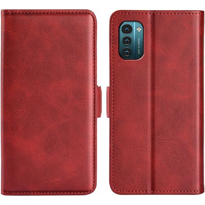 Mobigear Slim Magnet Nokia G21 Hülle Klapphülle Geldbörse - Rot