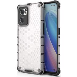 Mobigear Honeycomb OPPO Find X5 Lite Hülle Hardcase Backcover Stoßfest - Weiß