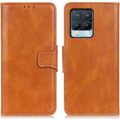 Mobigear Classy Realme 8 Pro Hülle Klapphülle Geldbörse - Cognac