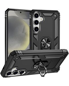 Mobigear Armor ring Samsung Galaxy S25 Hülle Hardcase Backcover Stoßfest mit Ringhalter - Schwarz