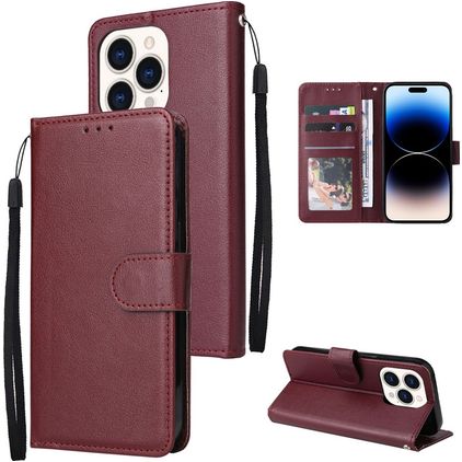 Mobigear Wallet iPhone 14 Pro Max Hülle Klapphülle Geldbörse - Rot