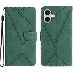 Mobigear Stitch iPhone 17 Hülle Klapphülle Geldbörse - Grün