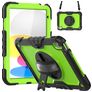 Mobigear SureGrip Xtreme iPad 11 (2025) Hülle Kunststoff,Silikon Backcover + Schulterträger + Ständer - Schwarz / Grün