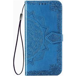 Mobigear Mandala Motorola One Fusion Plus Hülle Klapphülle Geldbörse - Blau