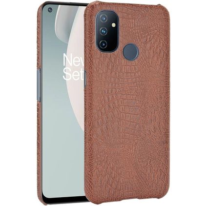 Mobigear Croco OnePlus Nord N100 Hardcase Backcover - Braun