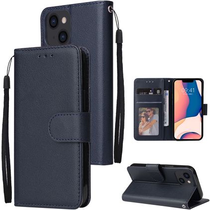 Mobigear Wallet iPhone 14 Hülle Klapphülle Geldbörse - Marineblau