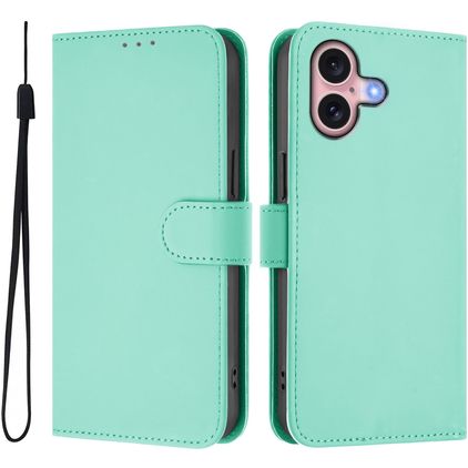 Mobigear Urban Wallet iPhone 16 Hülle Klapphülle Geldbörse - Grün