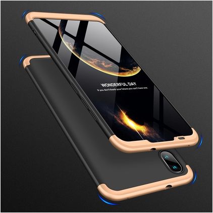 Mobigear TriGuard Xiaomi Mi Play Hülle Hardcase Backcover - Schwarz / Gold