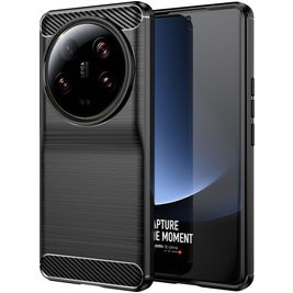 Mobigear Brushed Slim Xiaomi 13 Ultra Hülle Flexibles TPU Backcover - Schwarz