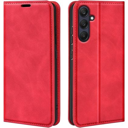 Mobigear Retro Slim Samsung Galaxy A26 Hülle Klapphülle Geldbörse - Rot