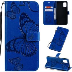 Mobigear Butterfly Samsung Galaxy A51 Hülle Klapphülle Geldbörse - Blau