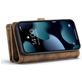 Caseme 008 iPhone 13 Hülle Abnehmbare 2in1 Klapphülle Geldbörse - Braun