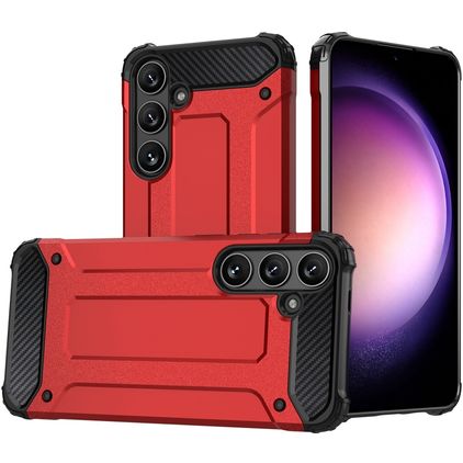 Mobigear Outdoor Samsung Galaxy S24 Hülle Hardcase Backcover Stoßfest - Rot